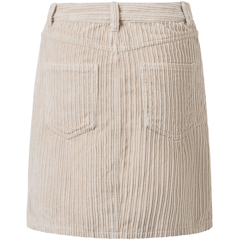 Jupe velours en coton bio | Beige "irregular corduroy skirt light feather gray"