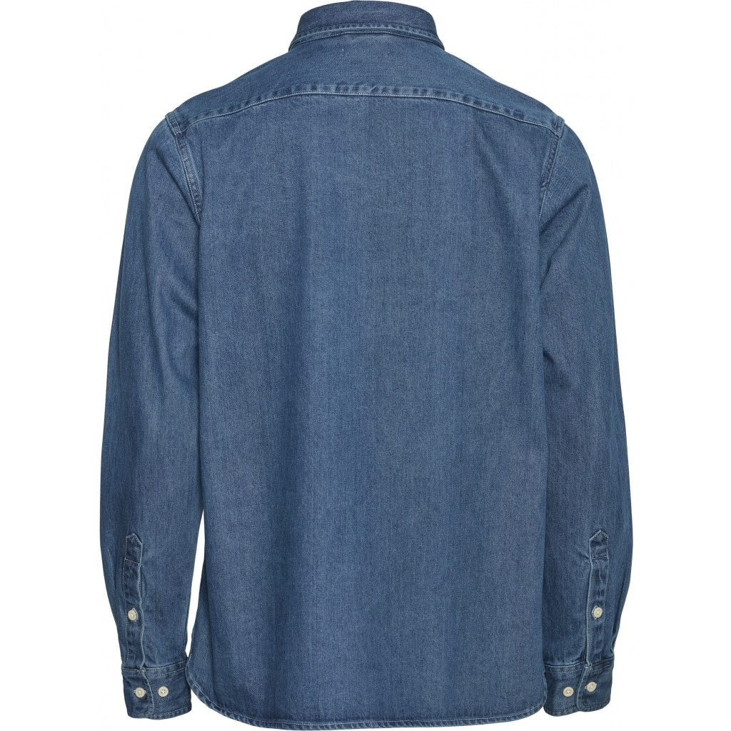 Chemise bleu jean en coton bio - larch