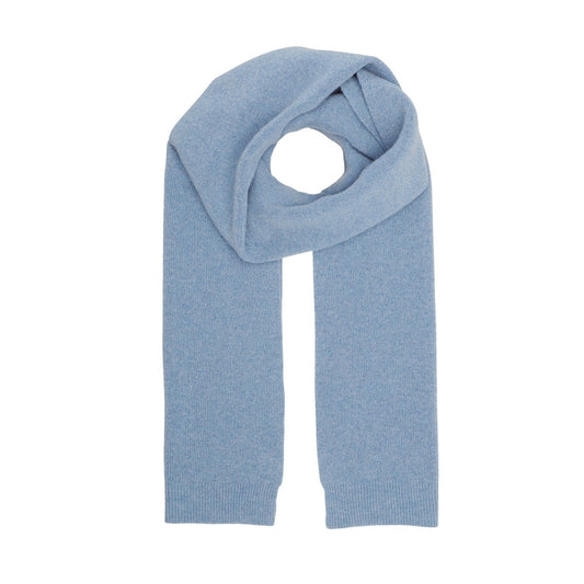 Écharpe en laine mérinos recyclée | Bleu "stone blue"