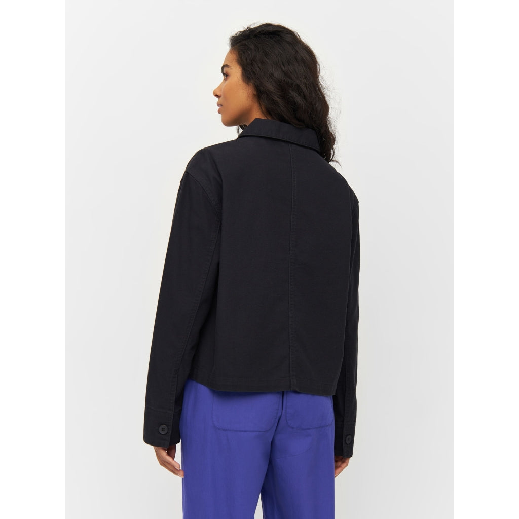Surchemise en coton bio | Noir "canvas overshirt black jet"