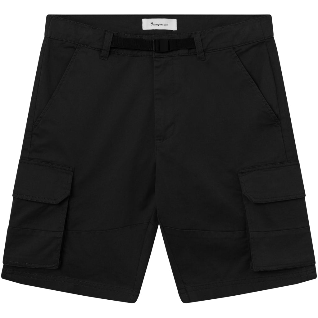 Short cargo noir en coton bio - cargo stretched twill shorts black jet