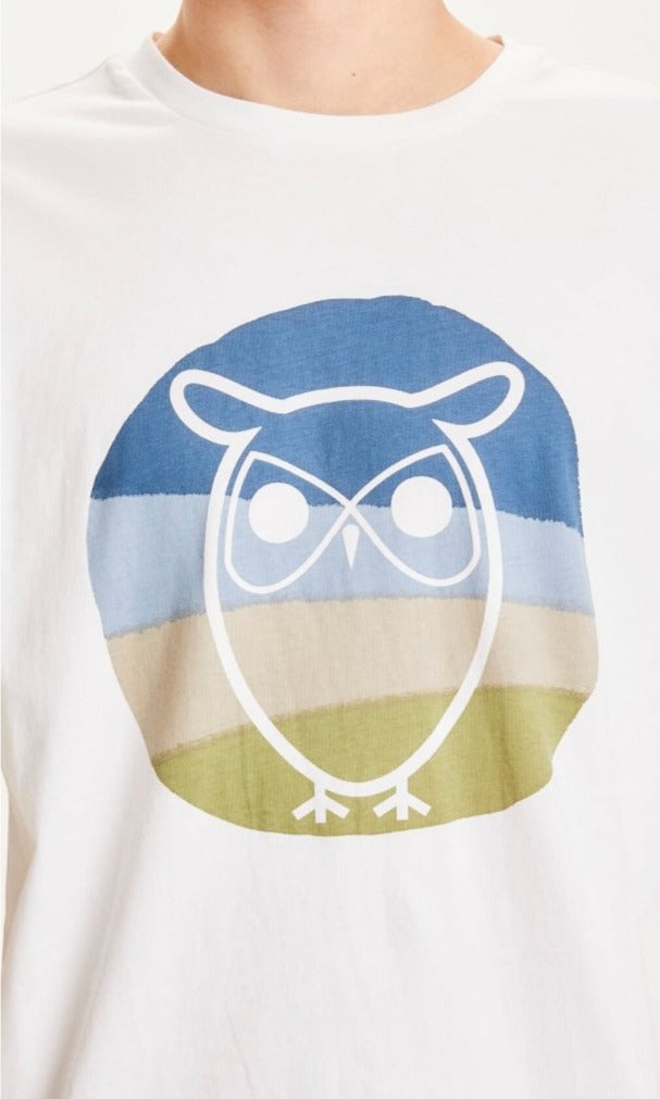 T-shirt imprimé blanc en coton bio - Alder hibou