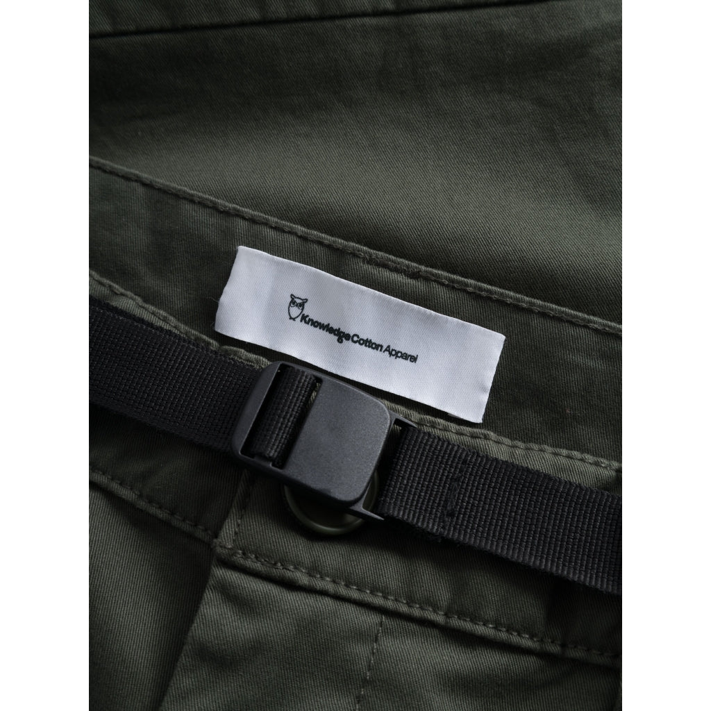 Short cargo vert forêt en coton bio - cargo stretched twill shorts forrest night