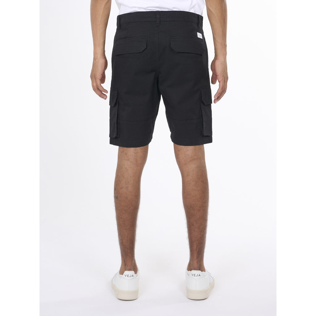 Short cargo noir en coton bio - cargo stretched twill shorts black jet