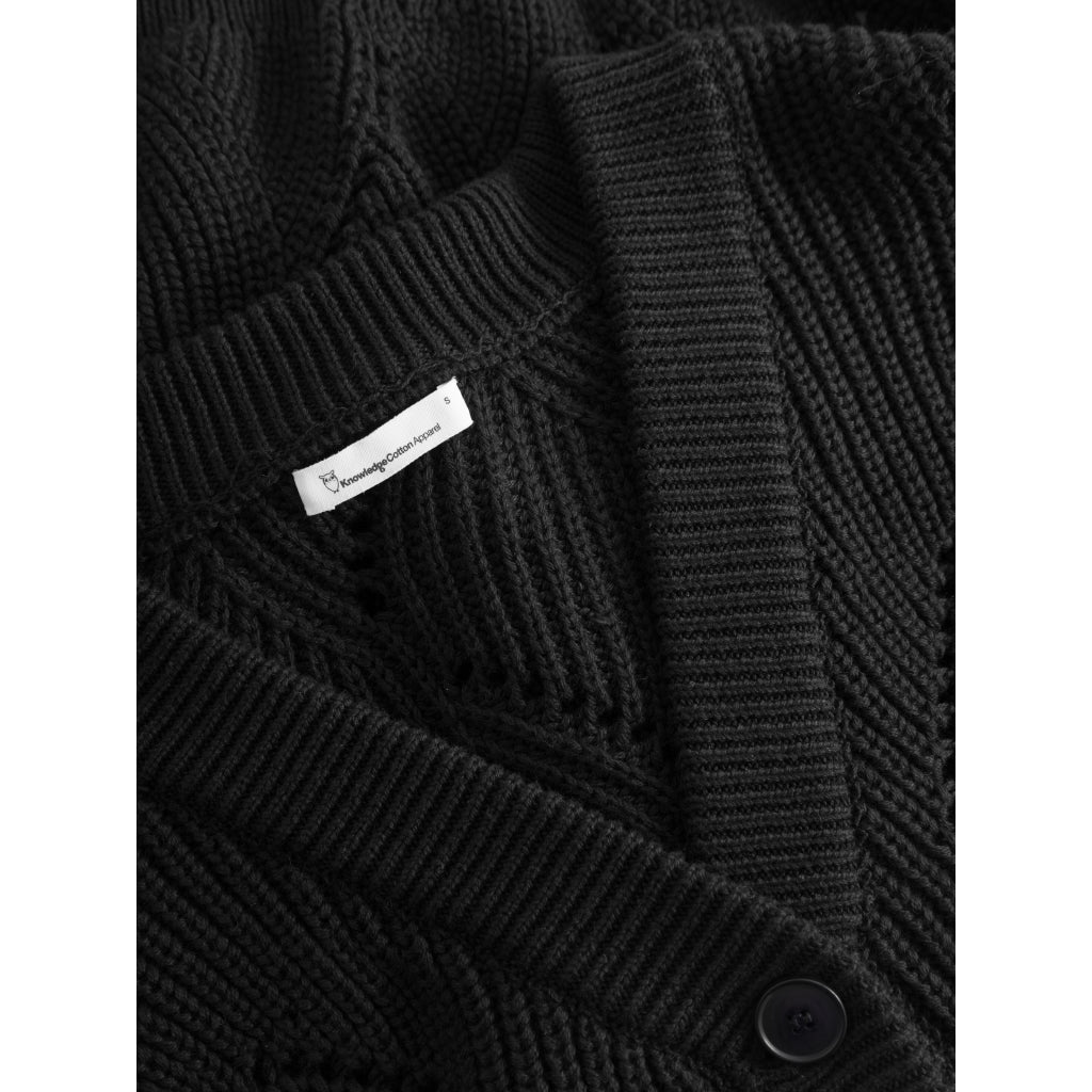 Gilet en maille de coton bio | Noir "cotton cable knit cardigan black jet"