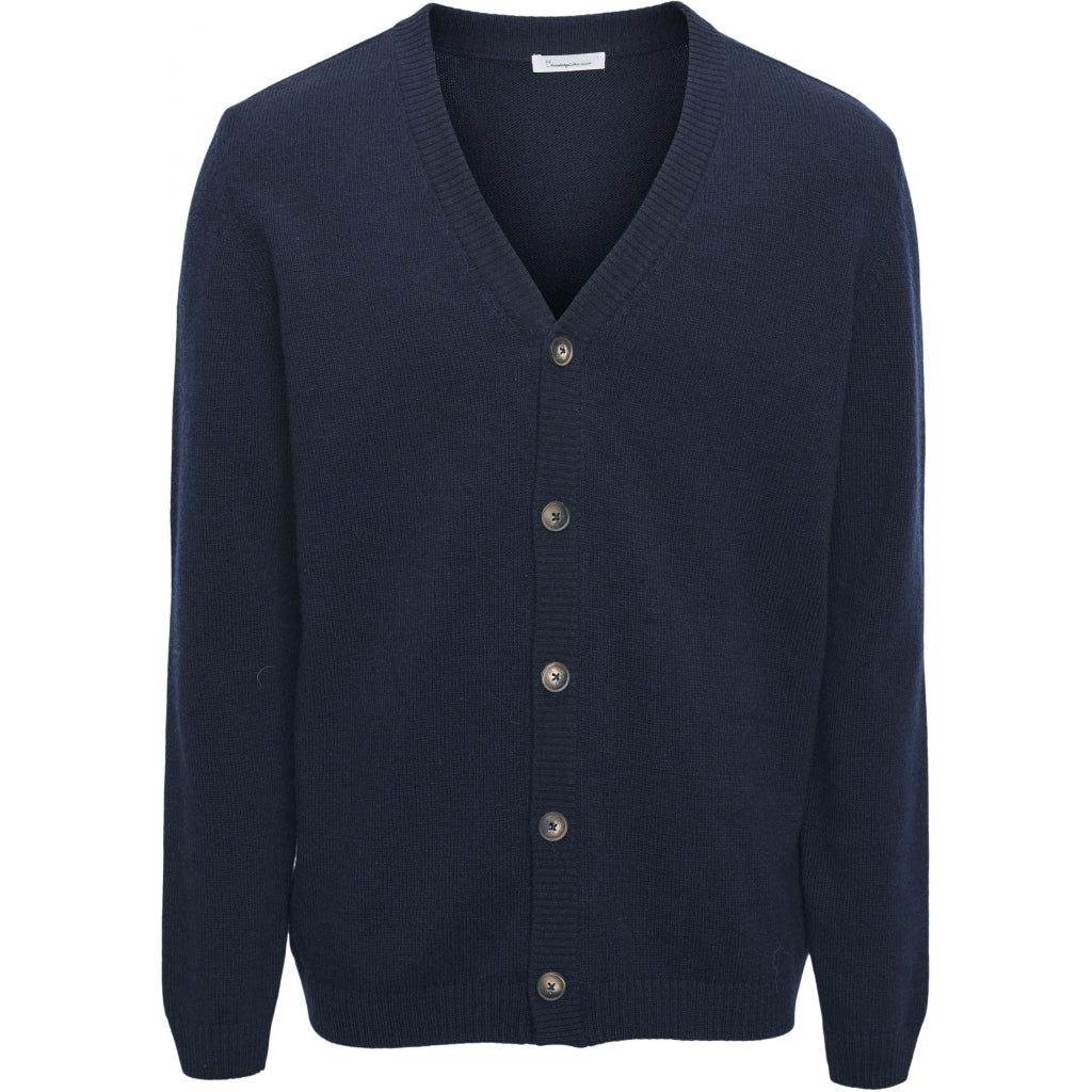 Cardigan marine en laine bio - wool cardigan total eclipse
