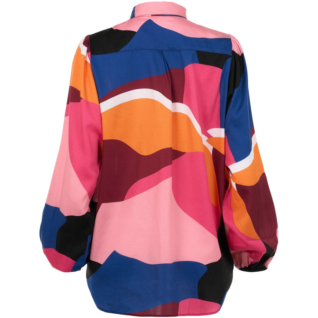 Chemise ample multicolore en satin de coton bio - cotton satin shirt item color