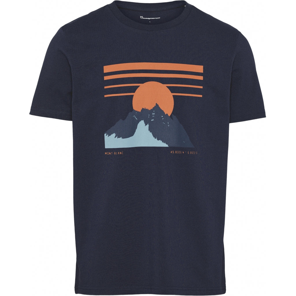 T-shirt imprimé bleu nuit en coton bio - Alder