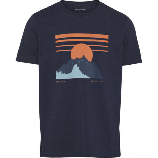 T-shirt imprimé bleu nuit en coton bio - Alder