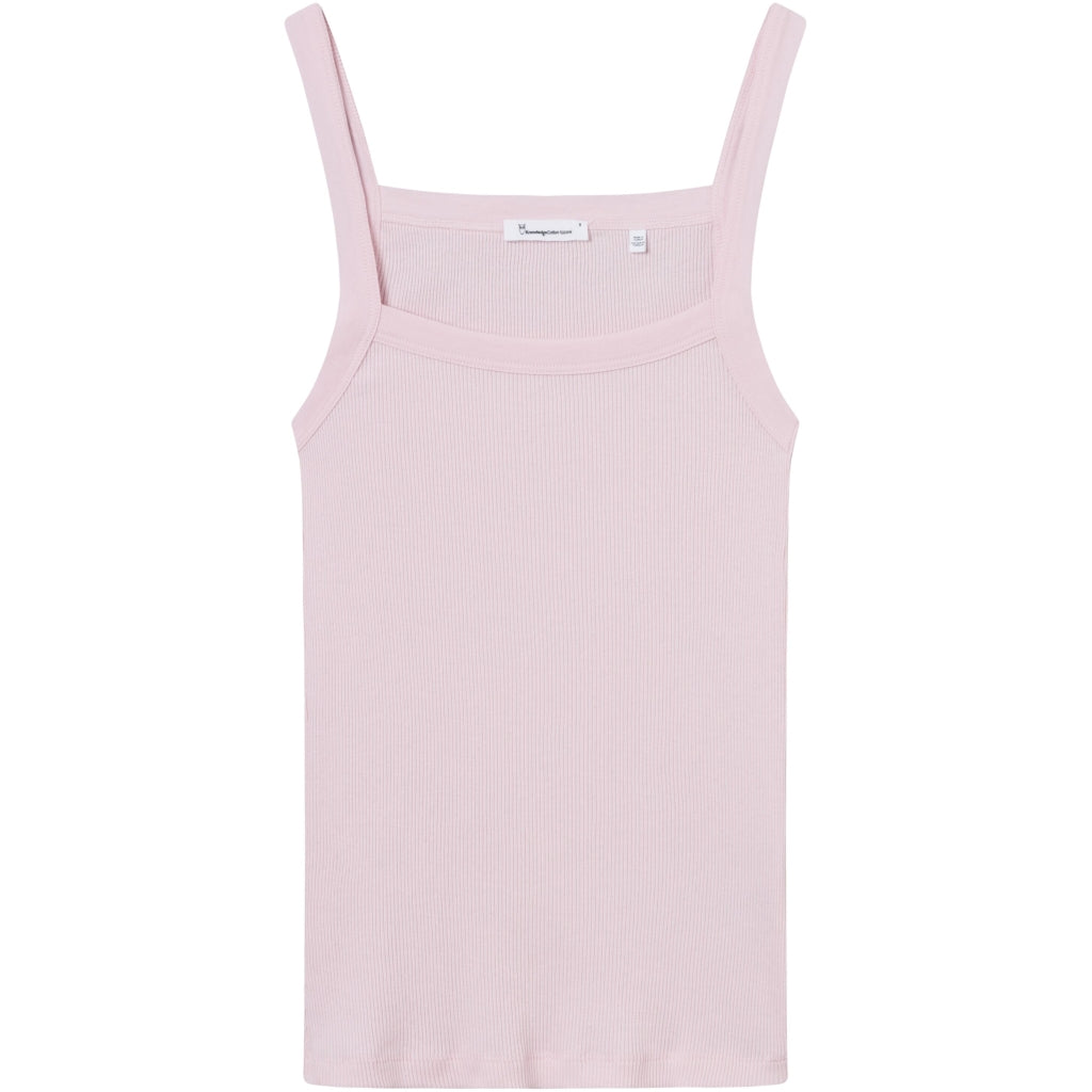 Top rose côtelé à bretelles en coton bio - rib strap top parfait pink