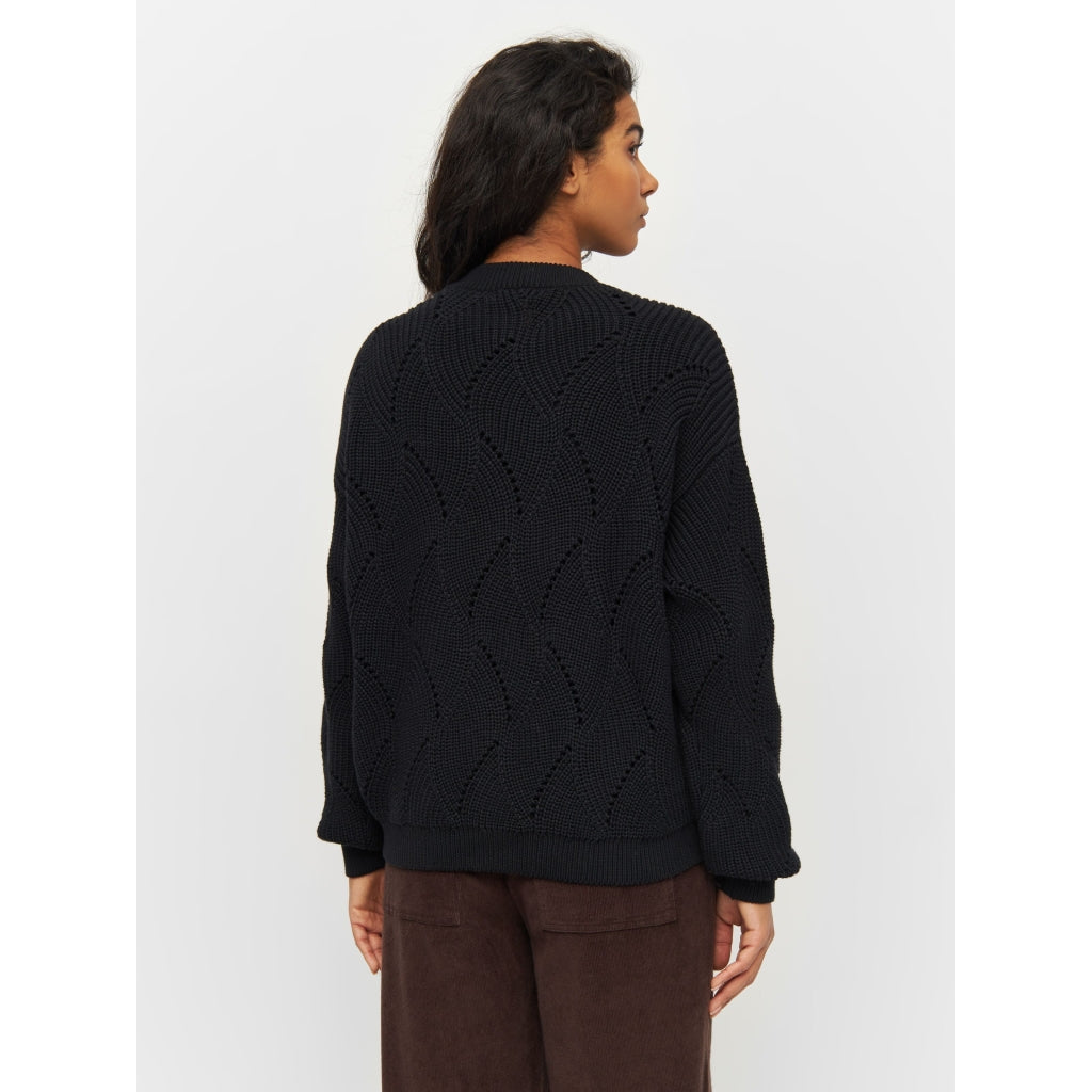 Gilet en maille de coton bio | Noir "cotton cable knit cardigan black jet"