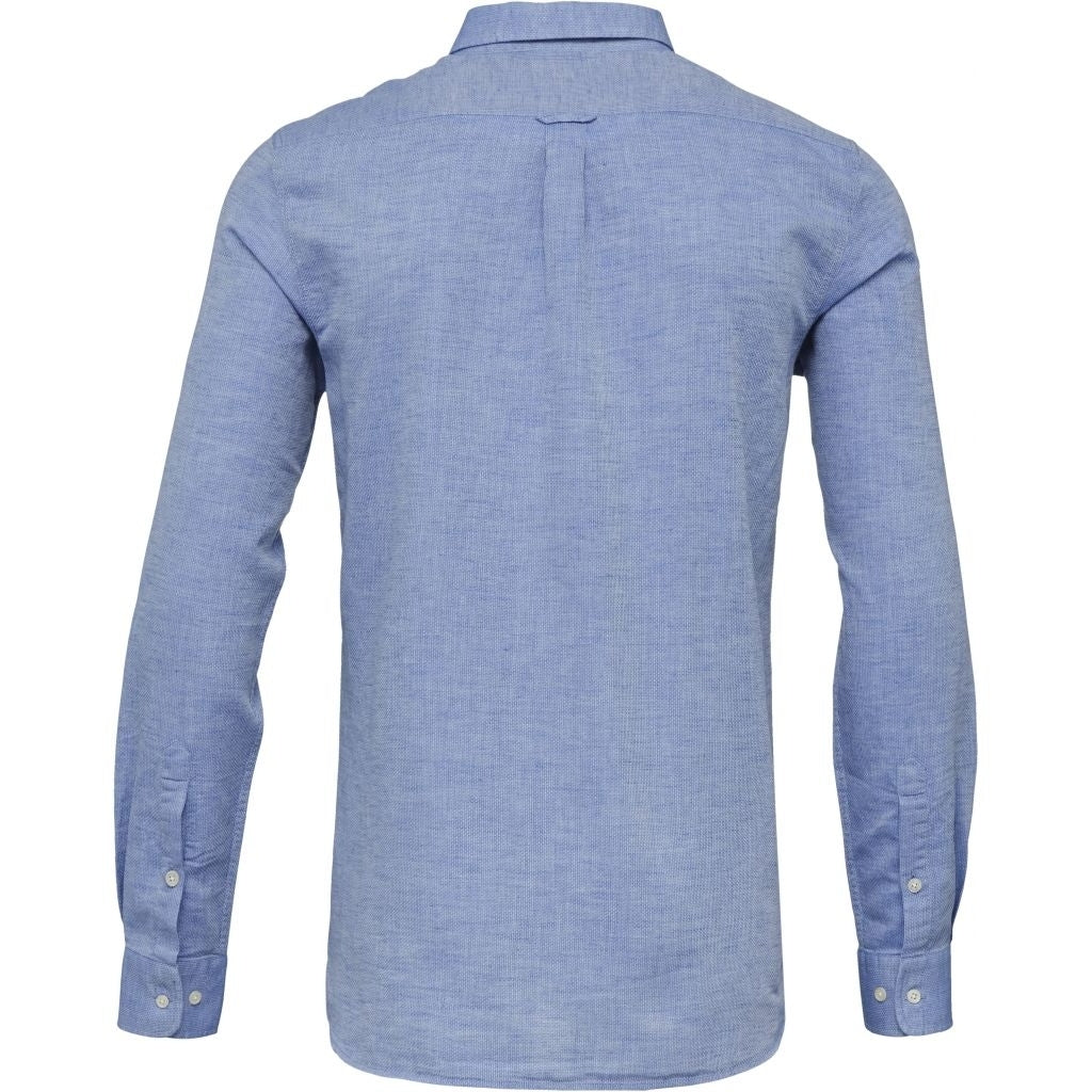 Chemise bleu tissé en coton bio et lin - Structured shirt
