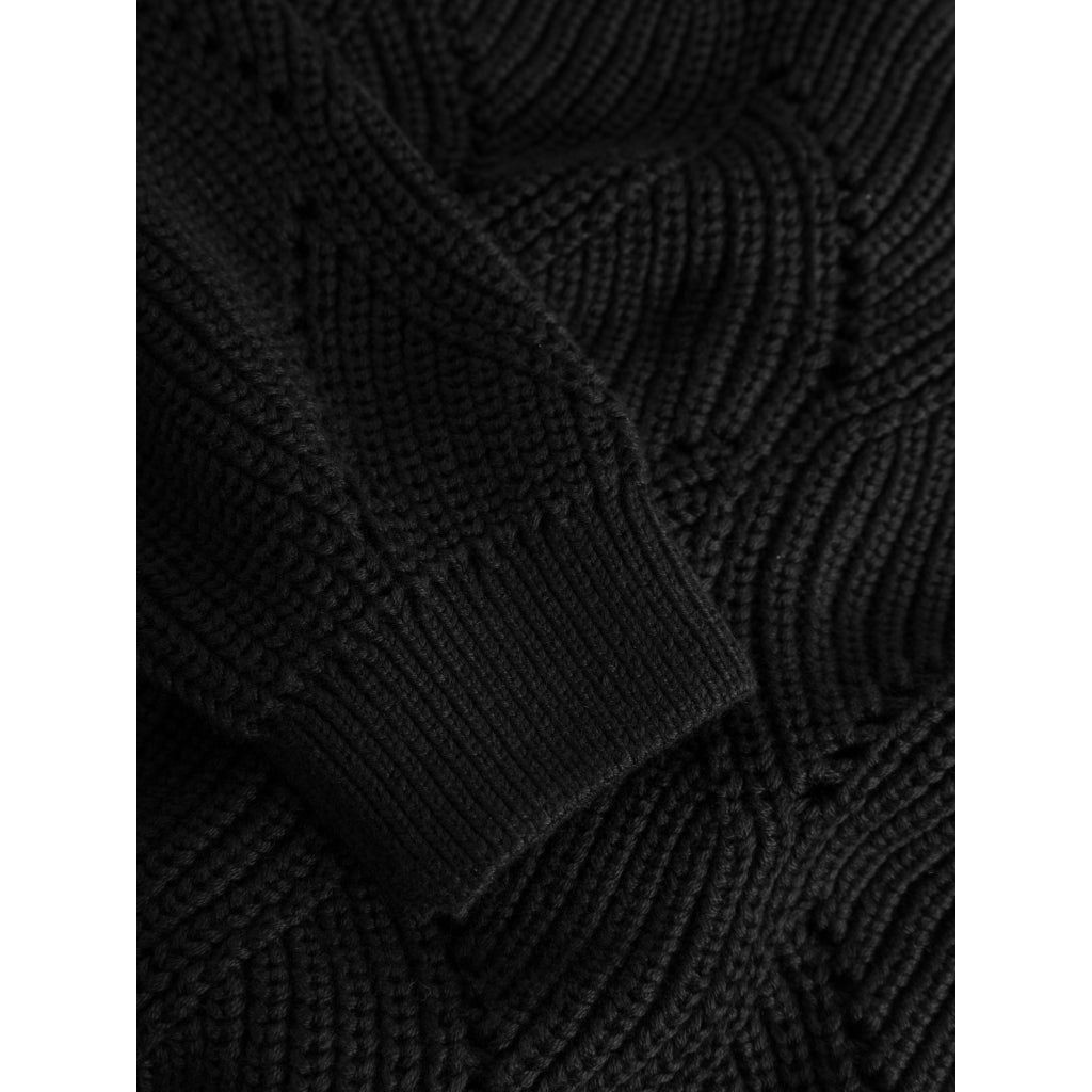 Gilet en maille de coton bio | Noir "cotton cable knit cardigan black jet"