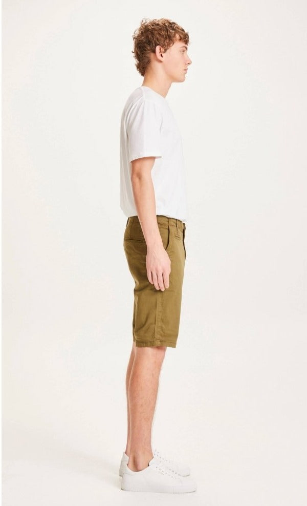 Short chino droit kaki en coton bio - chuck