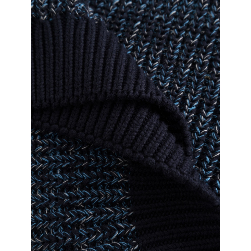 Pull en maille de coton bio | Mélange de bleu "multicolored crew neck blue aop"