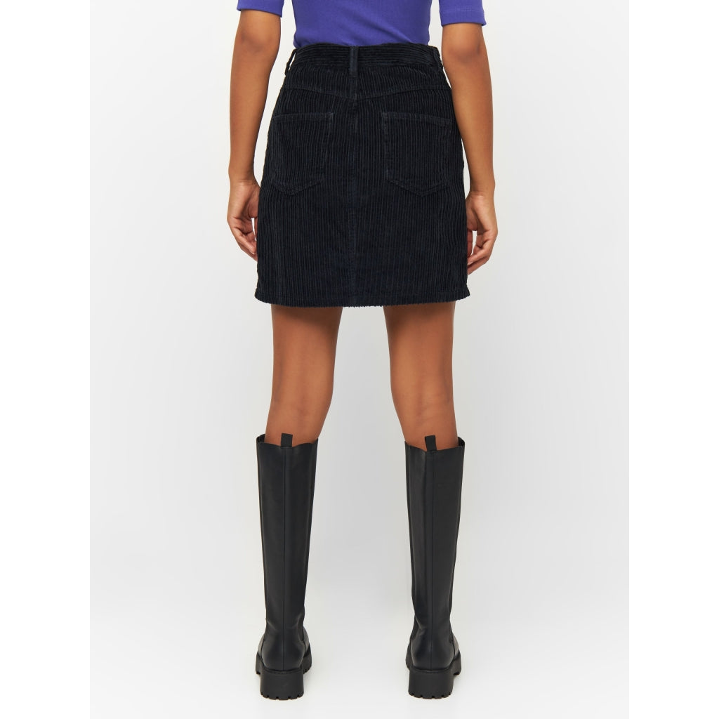 Jupe velours en coton bio | Noir "irregular corduroy skirt black jet"