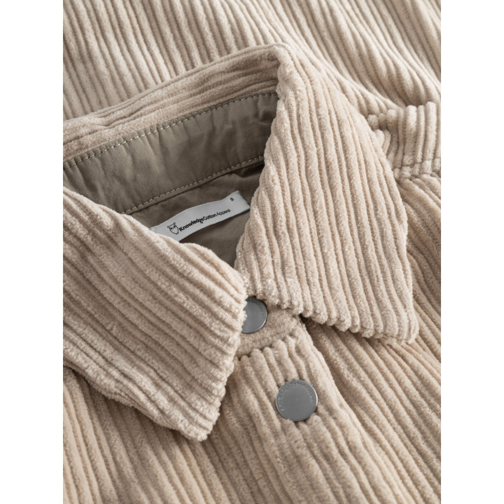 Surchemise velours en coton bio | Beige "corduroy overshirt light feather gray"
