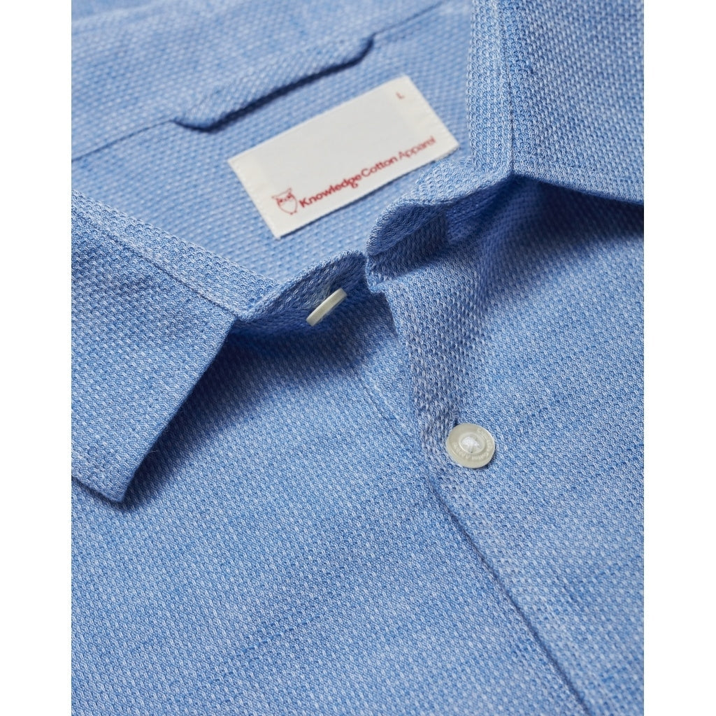 Chemise bleu tissé en coton bio et lin - Structured shirt