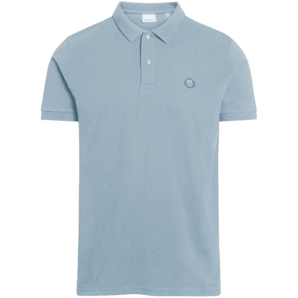 Polo piqué bleu ciel en coton bio - Rowan