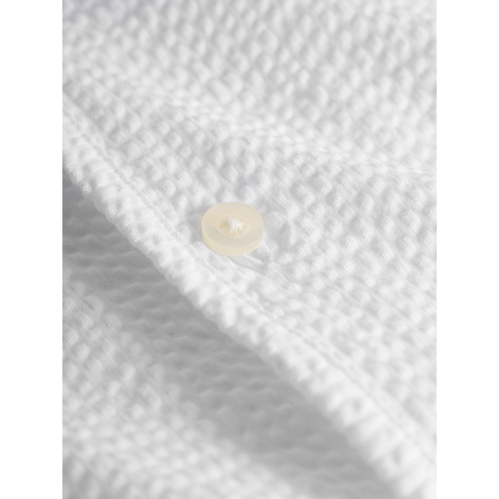 Ensemble de pyjama blanc en coton bio gaufré - pyjamas set bright white