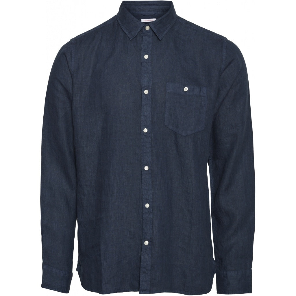 Chemise bleu nuit en lin - larch