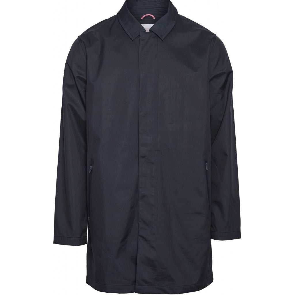 Manteau car coat bleu nuit en coton bio et polyester recyclé - beech