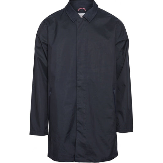 Manteau car coat bleu nuit en coton bio et polyester recyclé - beech