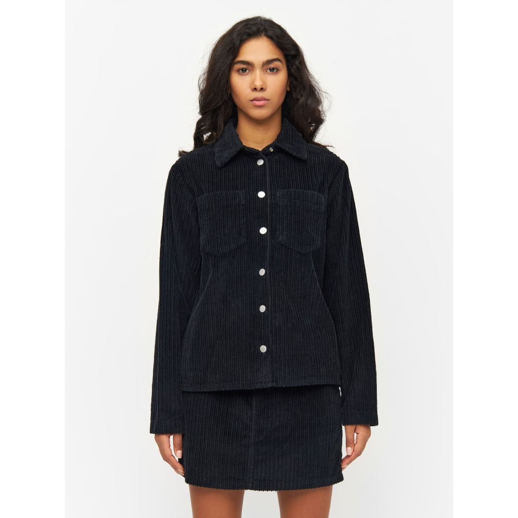 Surchemise velours en coton bio | Noir "corduroy overshirt black jet"