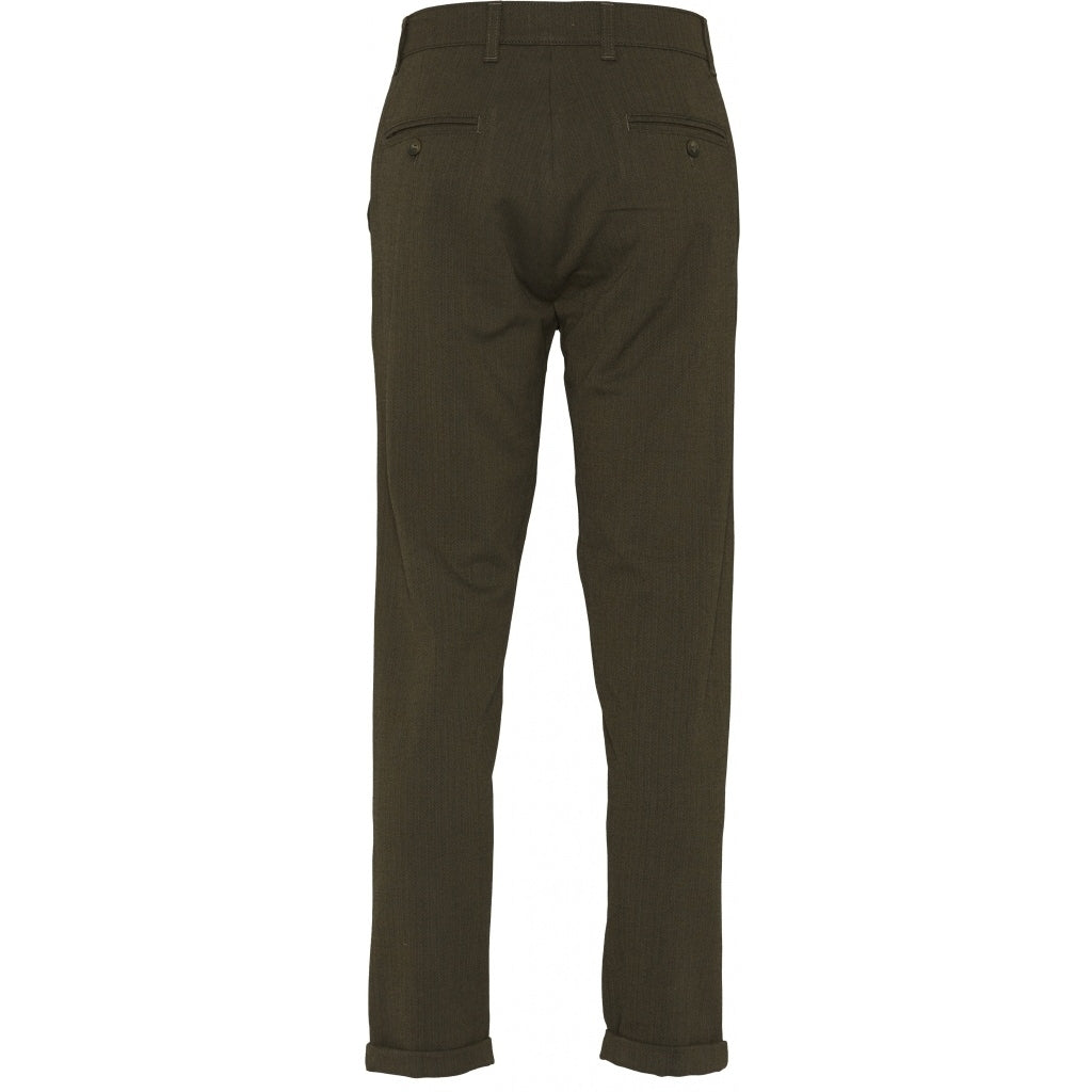 Chino slim vert forêt motifs à chevron en matière recyclée - Joe Forrest Night