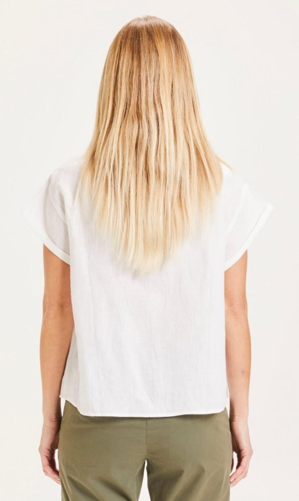 Chemise à manches courtes blanche en lin - Aster