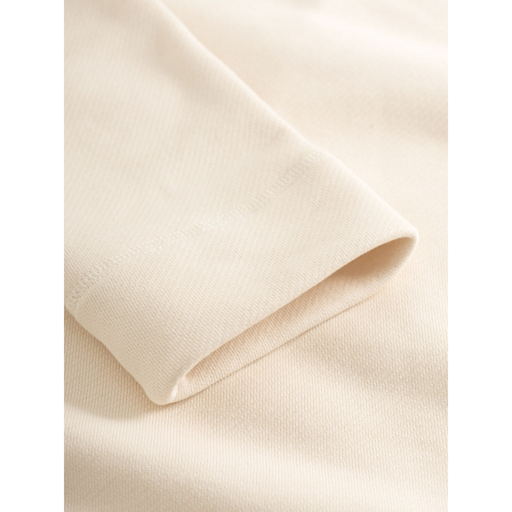 Sweat col zippé en coton bio | Beige "half zip heavy sweat buttercream"