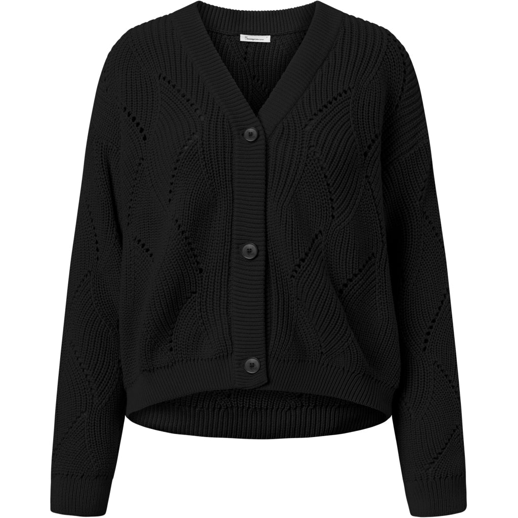 Gilet en maille de coton bio | Noir "cotton cable knit cardigan black jet"