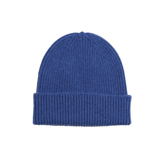 Bonnet bleu roi en laine mérinos recyclée - merino wool beanie royal blue