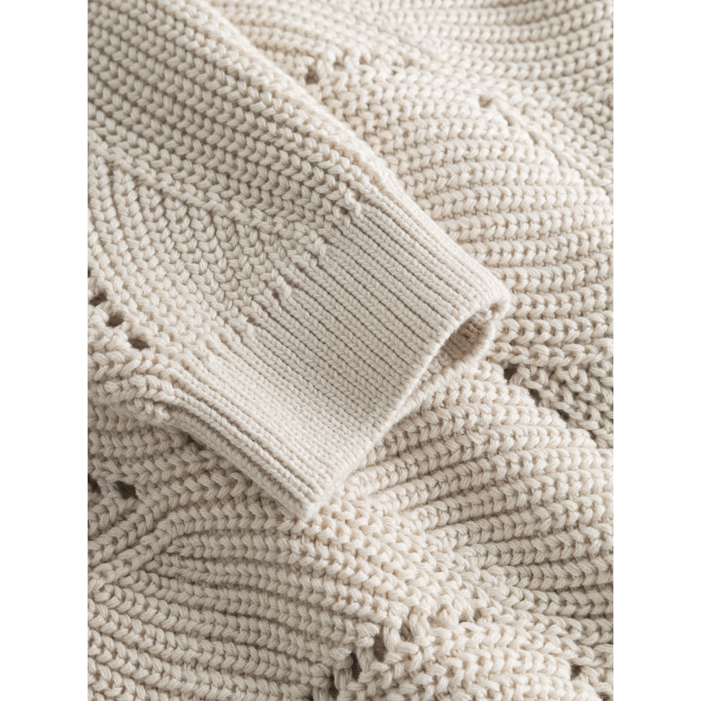 Gilet en maille de coton bio | Beige "cotton cable knit cardigan buttercream"