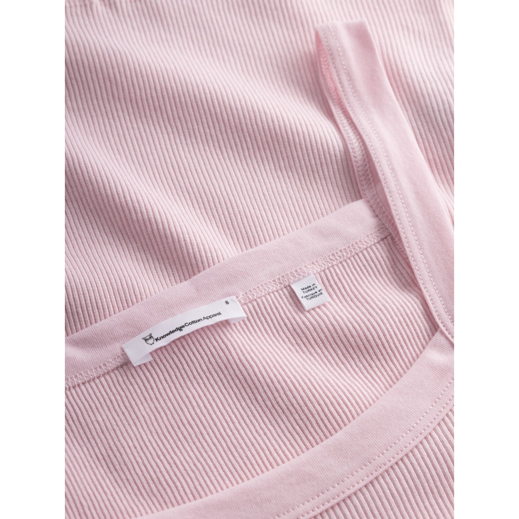 Top rose côtelé à bretelles en coton bio - rib strap top parfait pink