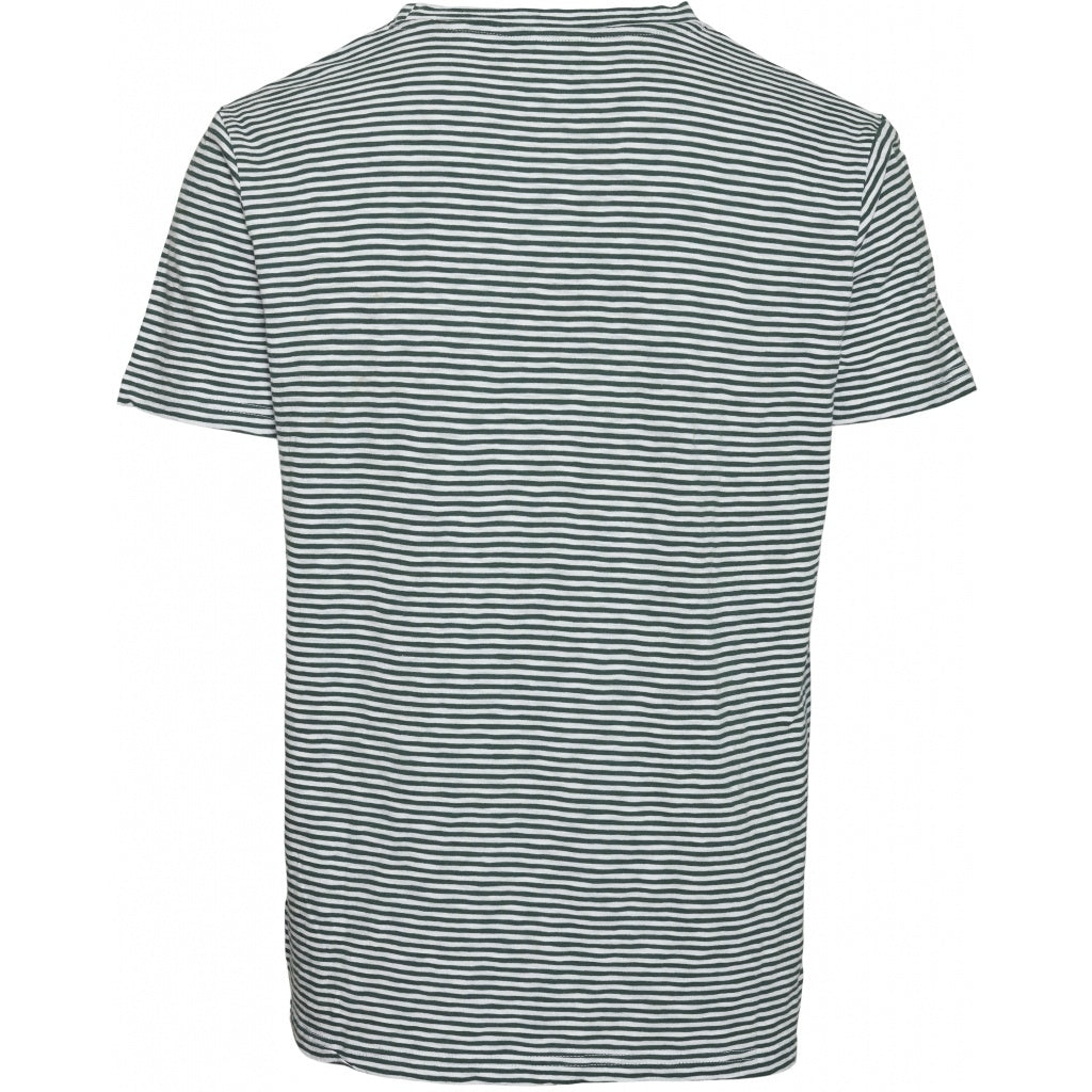 T-shirt rayé vert forêt en coton bio - alder