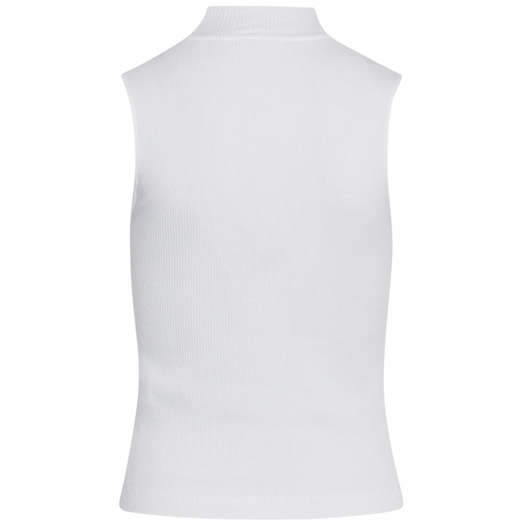 Top sans manches côtelé blanc en coton bio - Susan