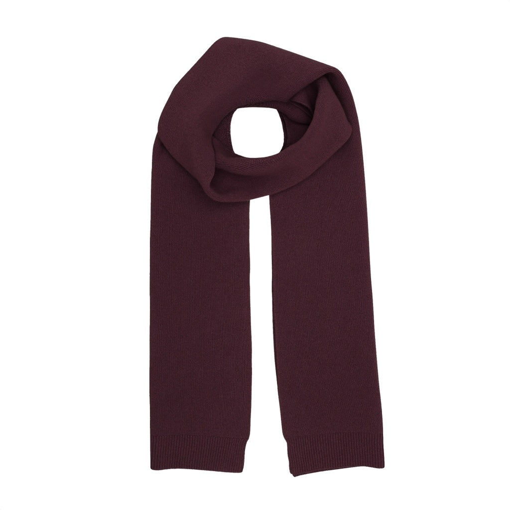 Écharpe en laine mérinos recyclée | Bordeaux "oxblood red"