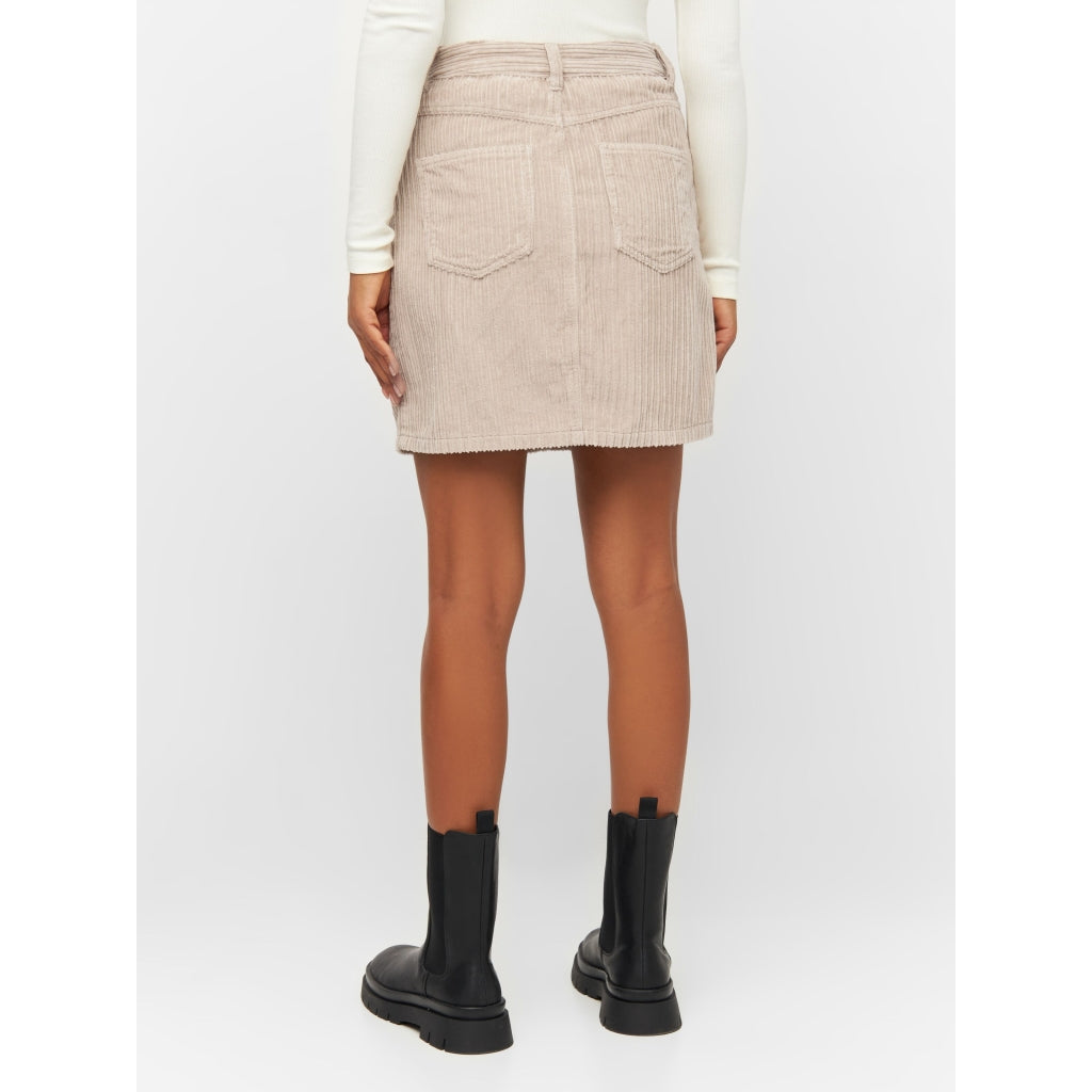 Jupe velours en coton bio | Beige "irregular corduroy skirt light feather gray"