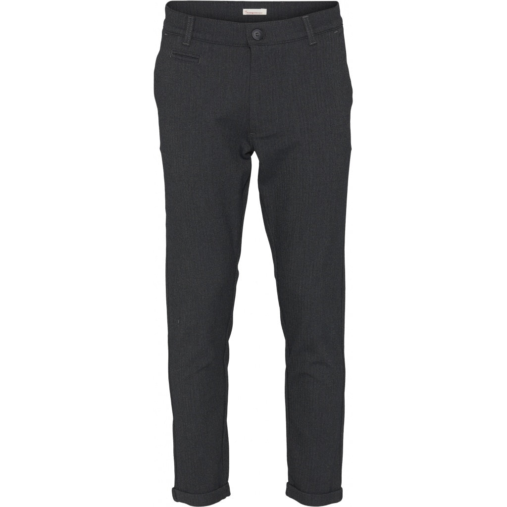 Chino slim gris motifs à chevron en matière recyclée - Joe Dark Grey Melange