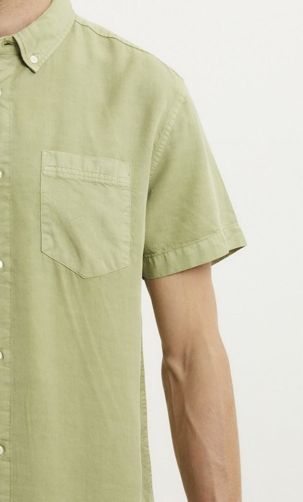 Chemise à manches courtes verte en tencel - Larch