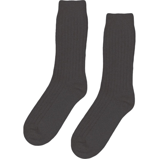 Chaussettes en laine mérinos recyclée | Gris foncé "lava grey"