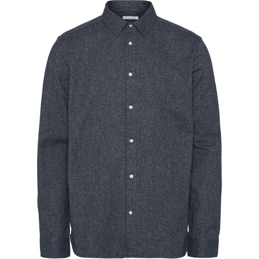 Chemise marine chiné en coton bio - LARCH