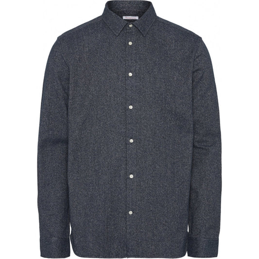 Chemise marine chiné en coton bio - LARCH