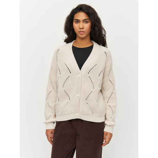 Gilet en maille de coton bio | Beige "cotton cable knit cardigan buttercream"