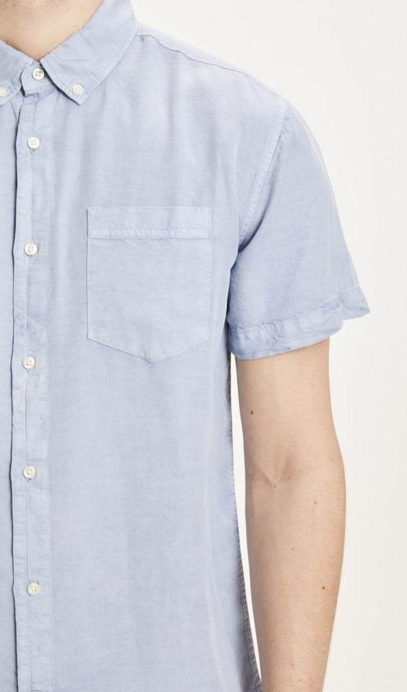 Chemise à manches courtes bleue en tencel - Larch