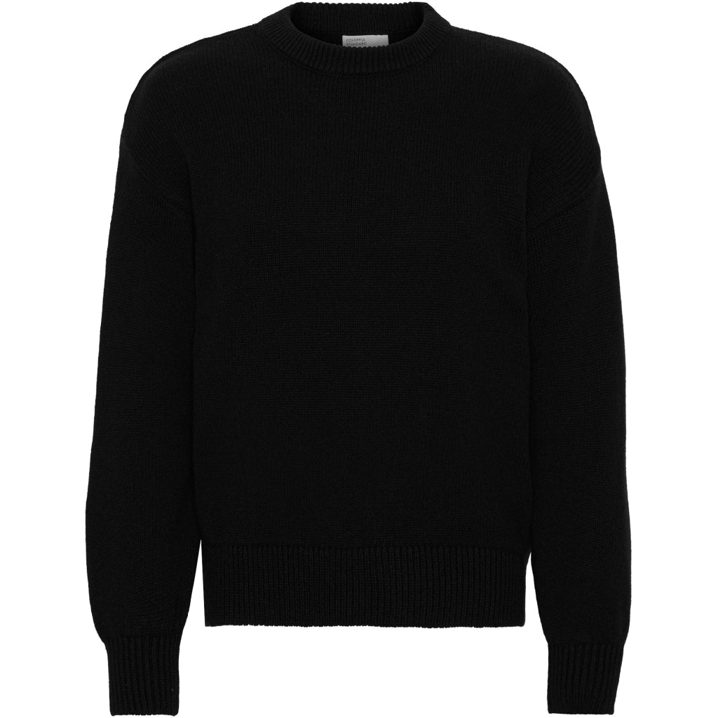 Pull oversize en laine mérinos recyclée | Noir "deep black"