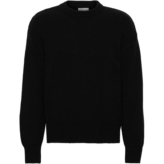 Pull oversize en laine mérinos recyclée | Noir "deep black"