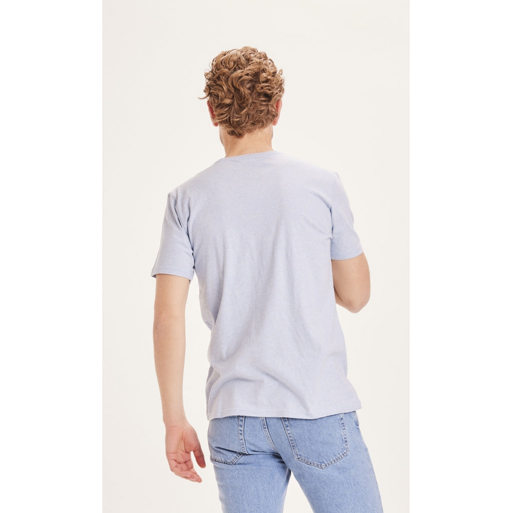 T-shirt en coton bio | bleu "basic tee sky way melange"