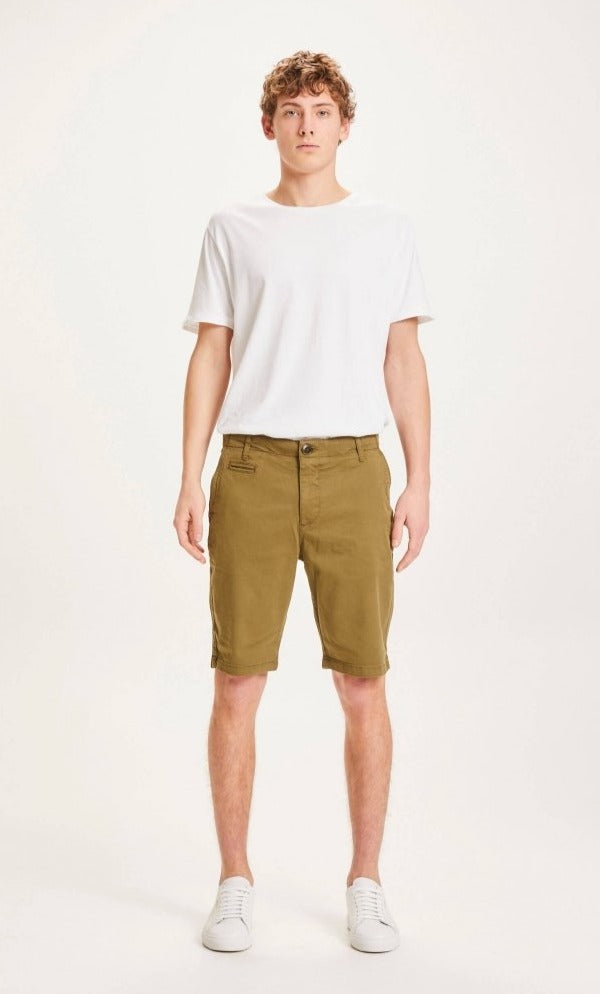 Short chino droit kaki en coton bio - chuck